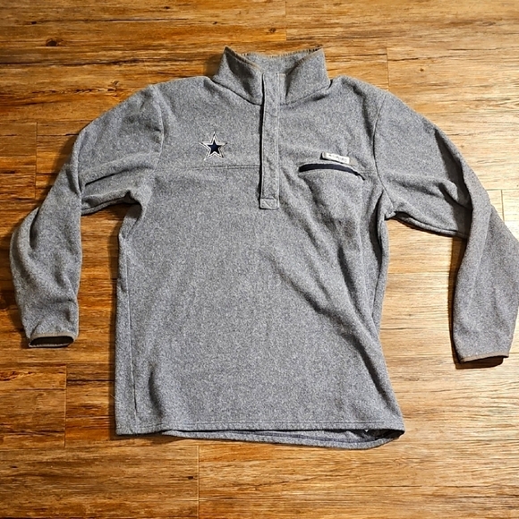 Mens Columbia PFG Dallas Cowboys Gray Quarter-Zip Pullover with Star Logo XL - Picture 1 of 5